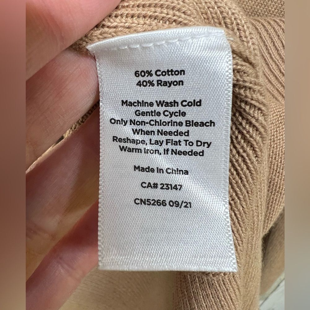 Talbots Brown Cardigan with White Trim - Picture 5 of 7